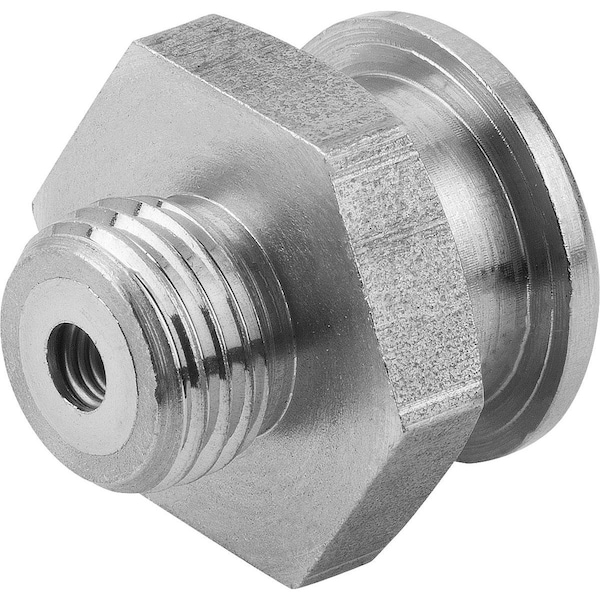 Flat Grease Nipple Straight DIN3404 D=G1/4, D1=22, Hexagon Sw=22, Stainless Steel Bright